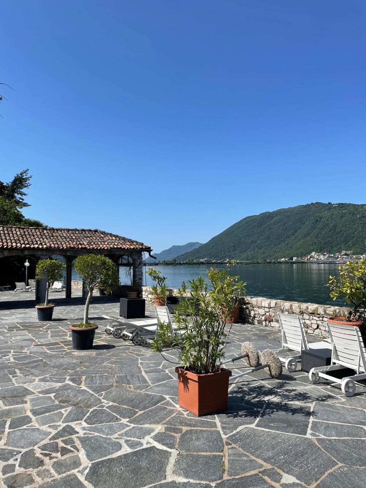 Luganersee, Pool, Strand, Parkplatz, Suite 204 Bissone Eksteriør billede