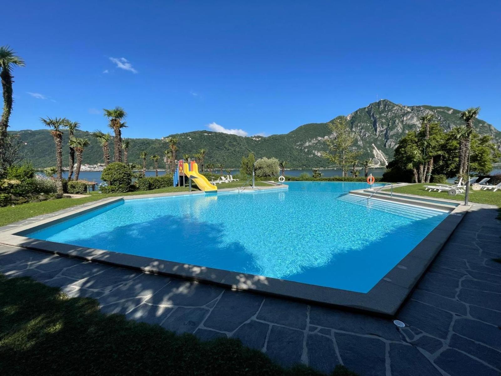 Luganersee, Pool, Strand, Parkplatz, Suite 204 Bissone Eksteriør billede